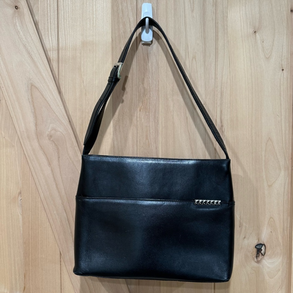 Paloma Piccaso Shoulder Bag Vintage Black Italian Leather Purse Bag